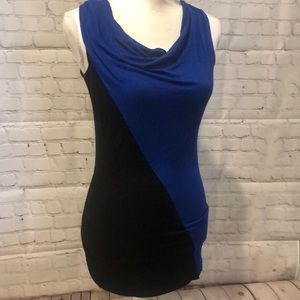 Blue black XS dressy tank scoop neck top